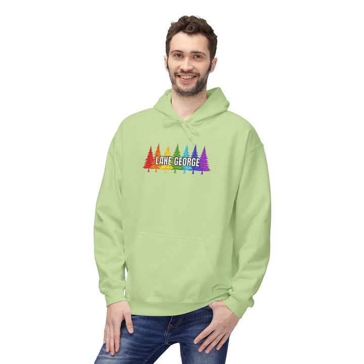 Lake George Hoodie - Rainbow Trees