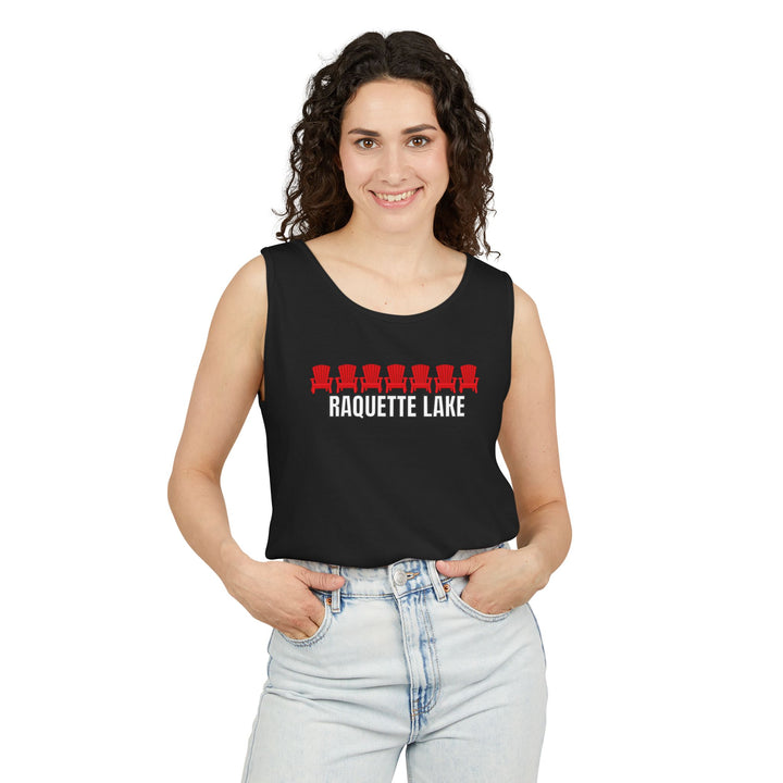 Raquette Lake Unisex Tank - Red Chairs
