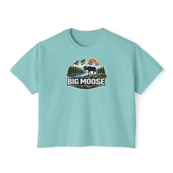 Big Moose Sunset Ladies Boxy Tee