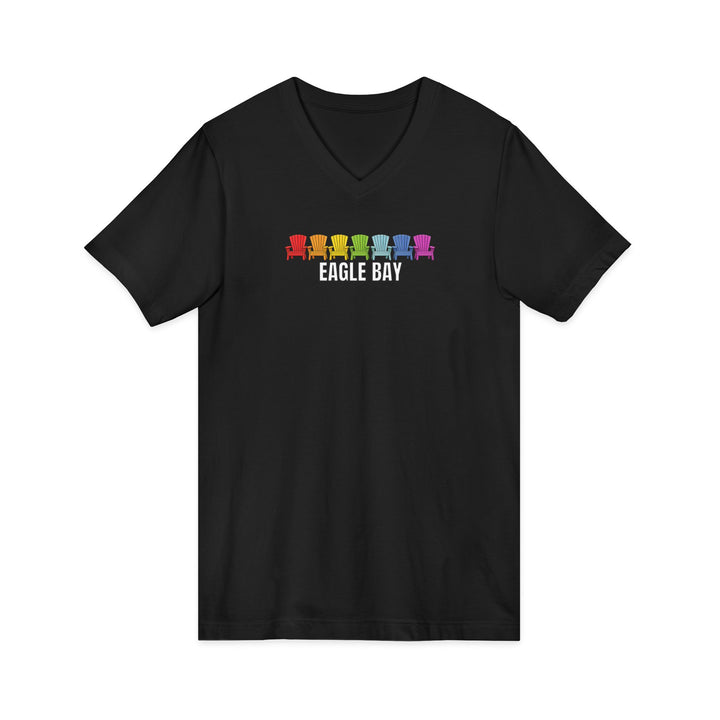 Eagle Bay Unisex V-Neck T-Shirt - Rainbow Chairs