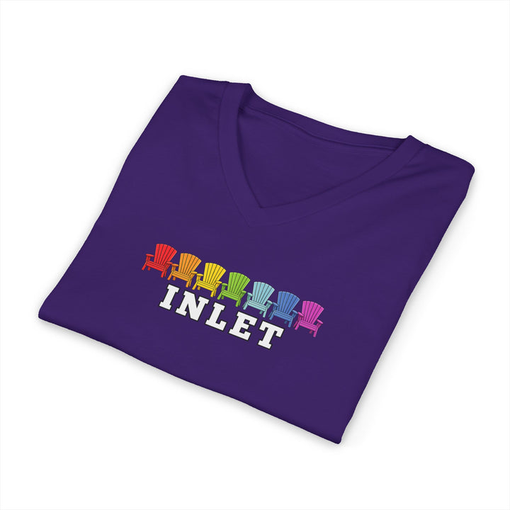 Inlet Unisex V-Neck T-Shirt - Rainbow Chairs
