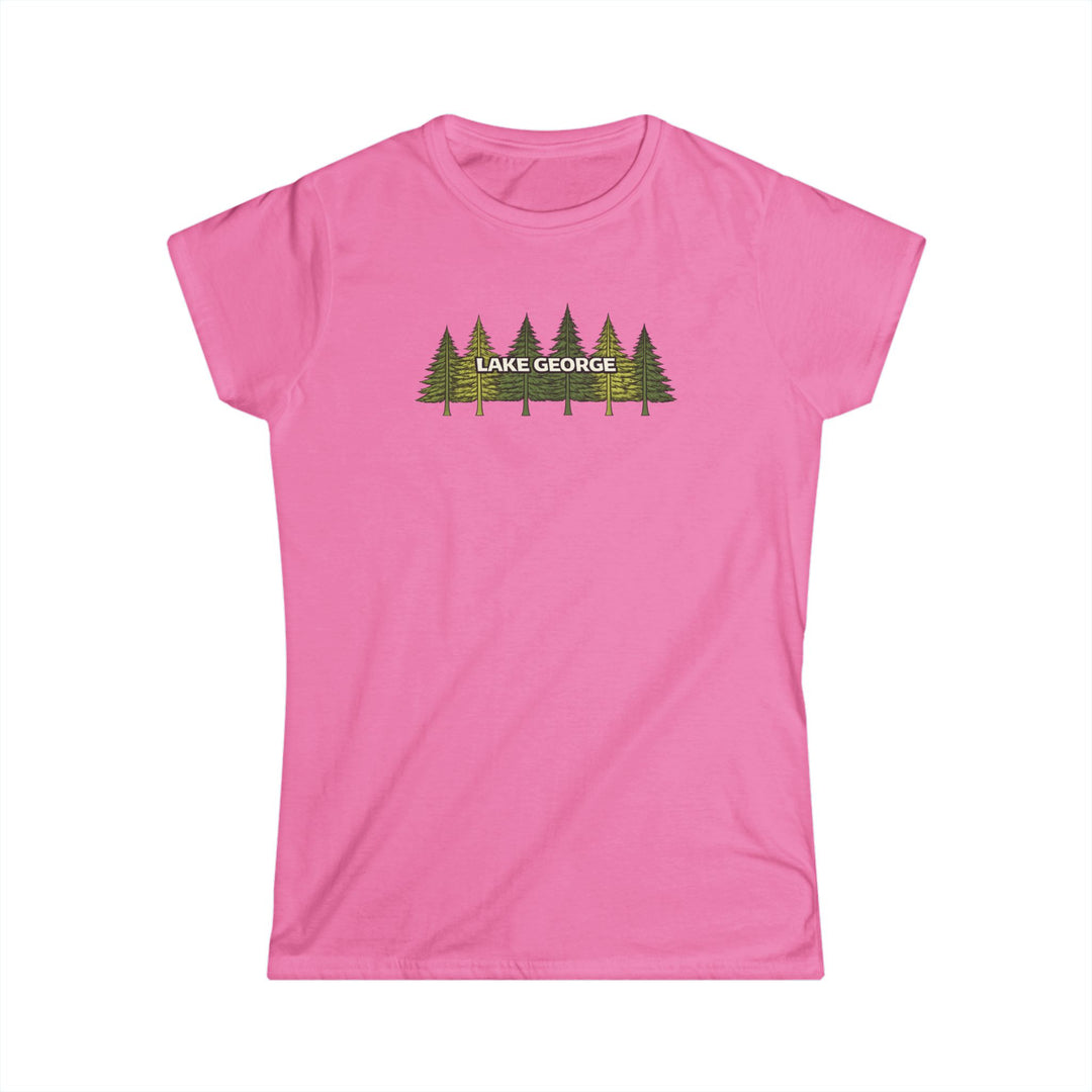 Lake George Ladies T-Shirt - Green Trees
