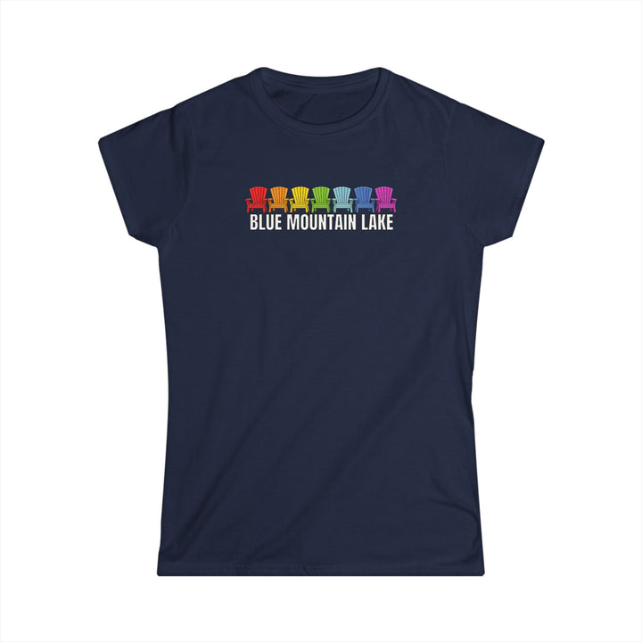 Blue Mountain Lake Rainbow Chairs Ladies Tee