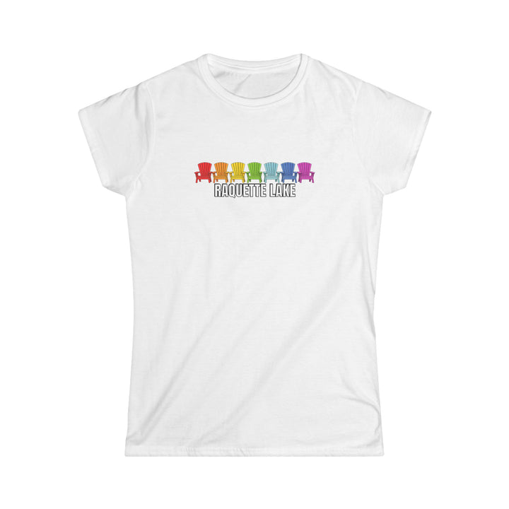 Raquette Lake Ladies Tee - Rainbow Chairs