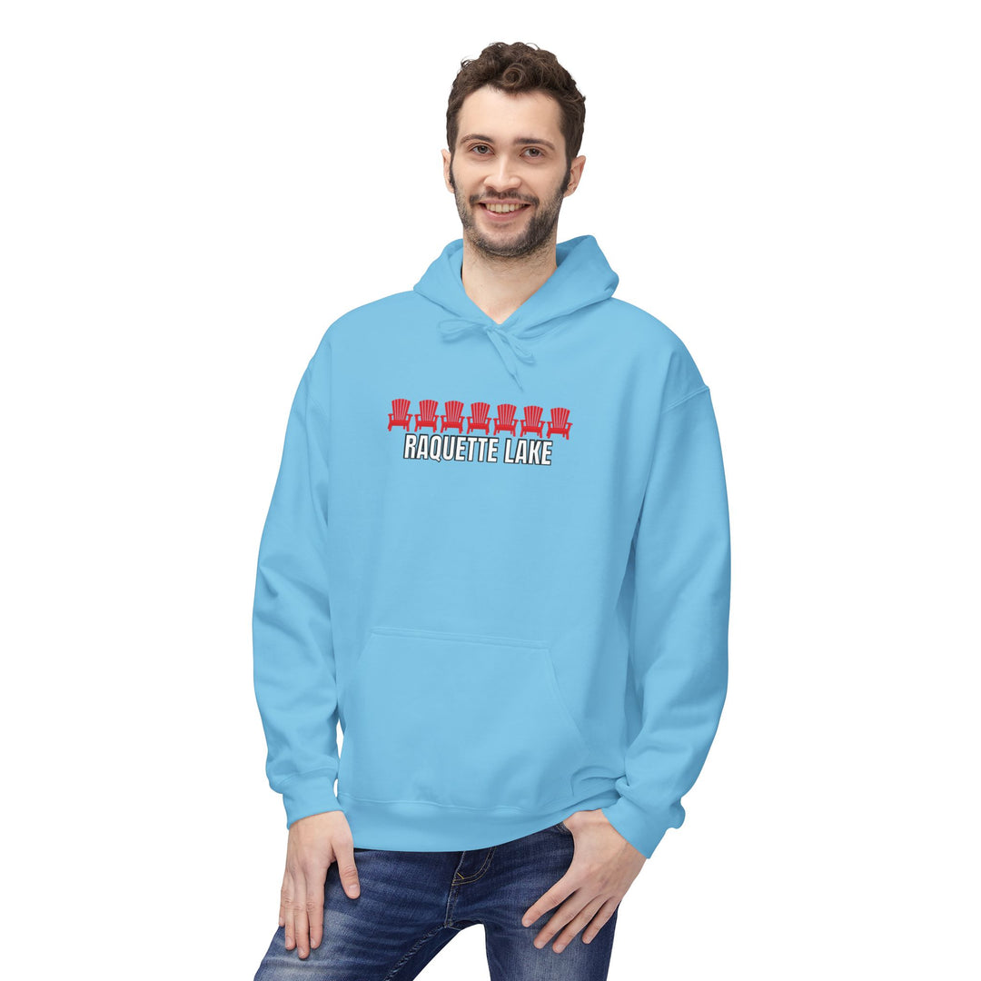 Raquette Lake  Hoodie - Red Chairs