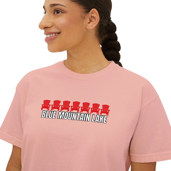 Blue Mountain Lake ADK Chairs Ladies Boxy Tee