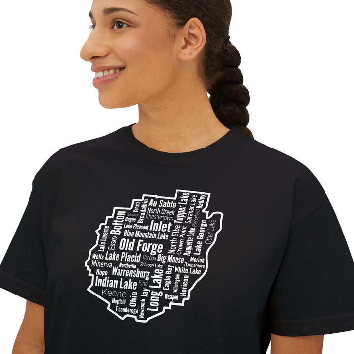 Adirondack Towns Ladies Boxy Tee