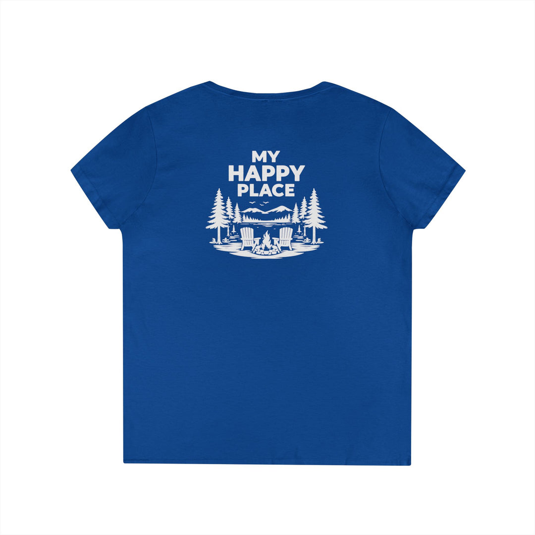 Old Forge My Happy Place Ladies V-Neck T-Shirt