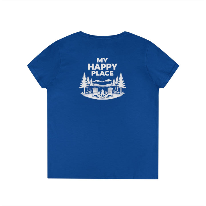 Old Forge My Happy Place Ladies V-Neck T-Shirt