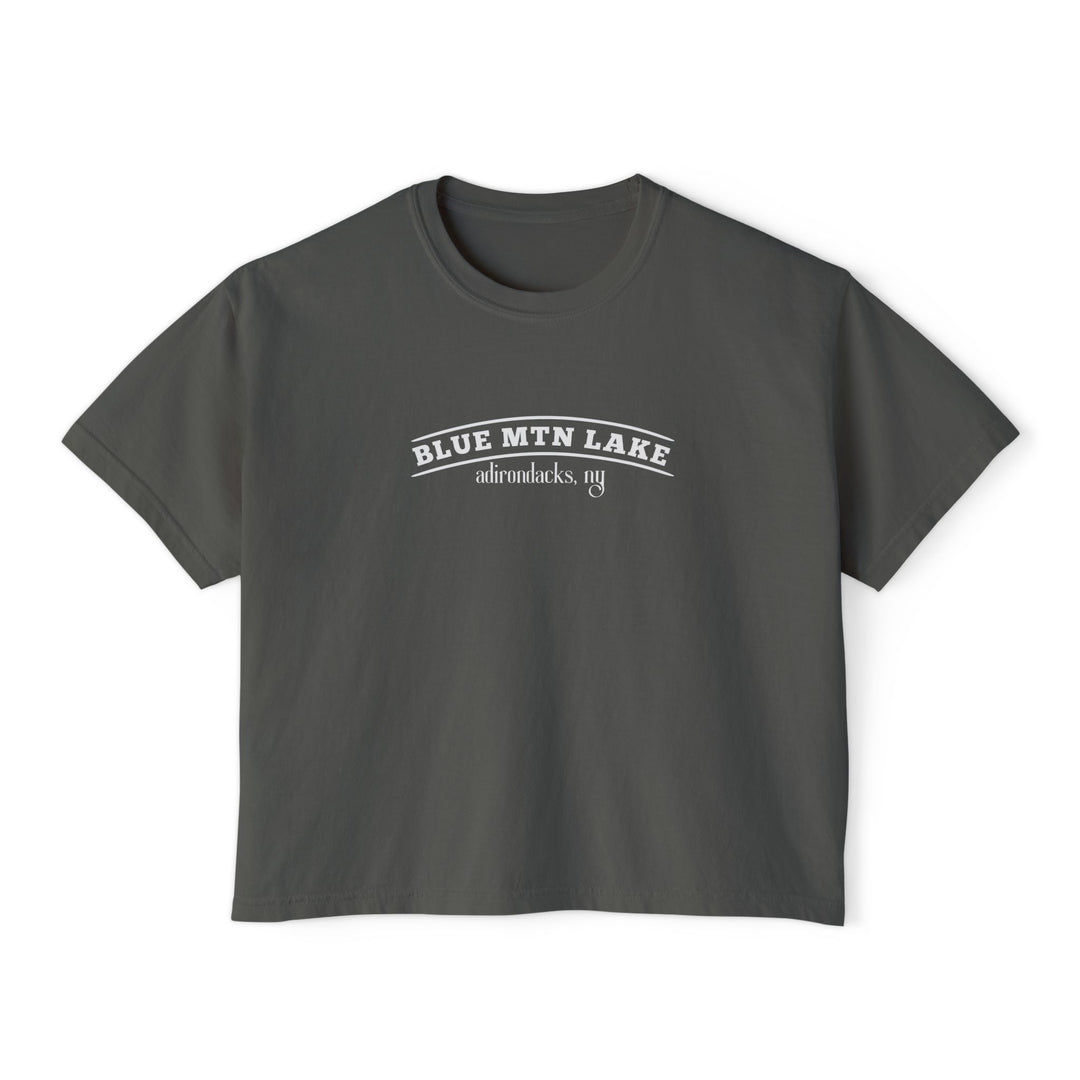 Blue Mtn Lake My Happy Place Ladies Boxy Tee
