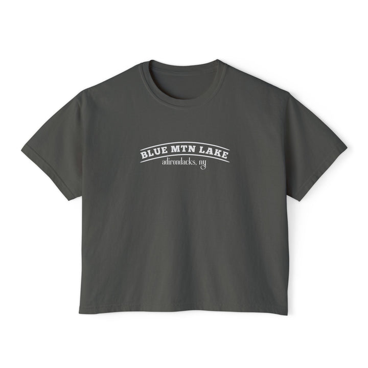 Blue Mtn Lake My Happy Place Ladies Boxy Tee
