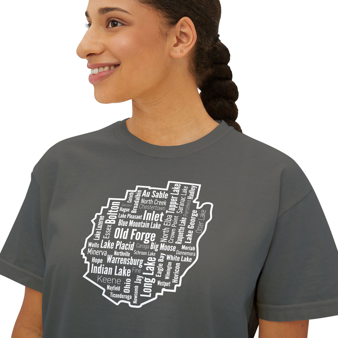 Adirondack Towns Ladies Boxy Tee