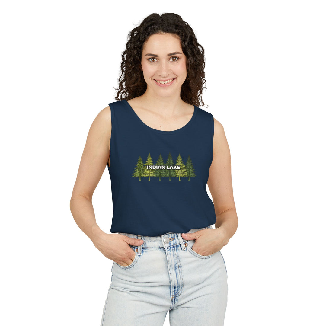 Indian Lake Unisex Tank - Pine Trees