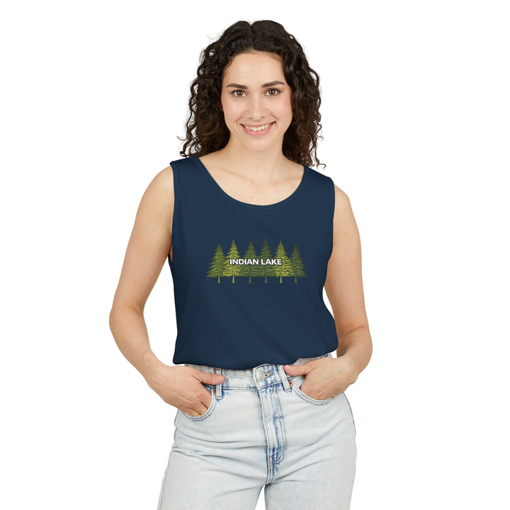 Indian Lake Unisex Tank - Pine Trees