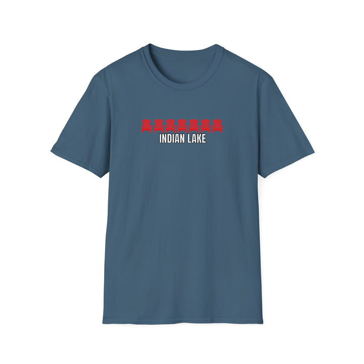 Indian Lake Unisex T-Shirt - Red Chairs