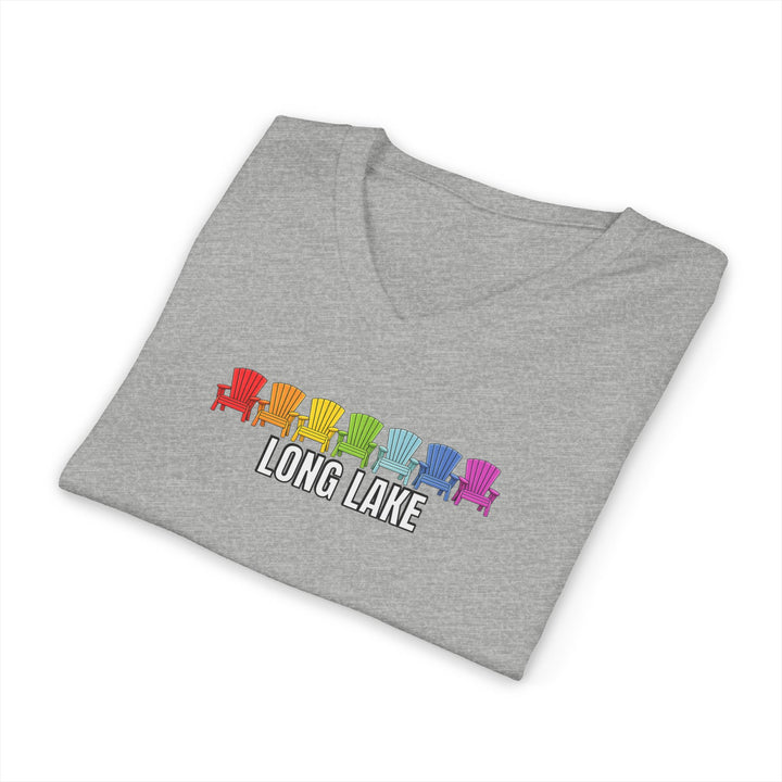 Long Lake Rainbow Chairs Unisex V-Neck T-Shirt