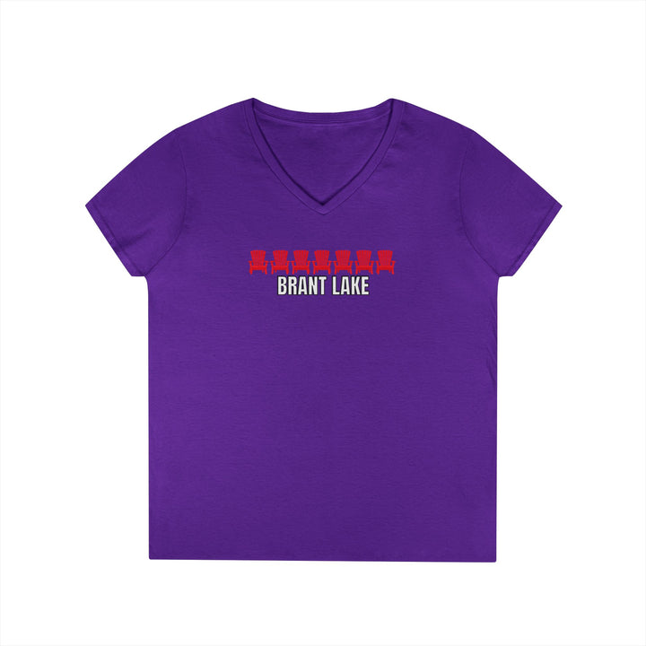Brant Lake Ladies Red Chair V-Neck