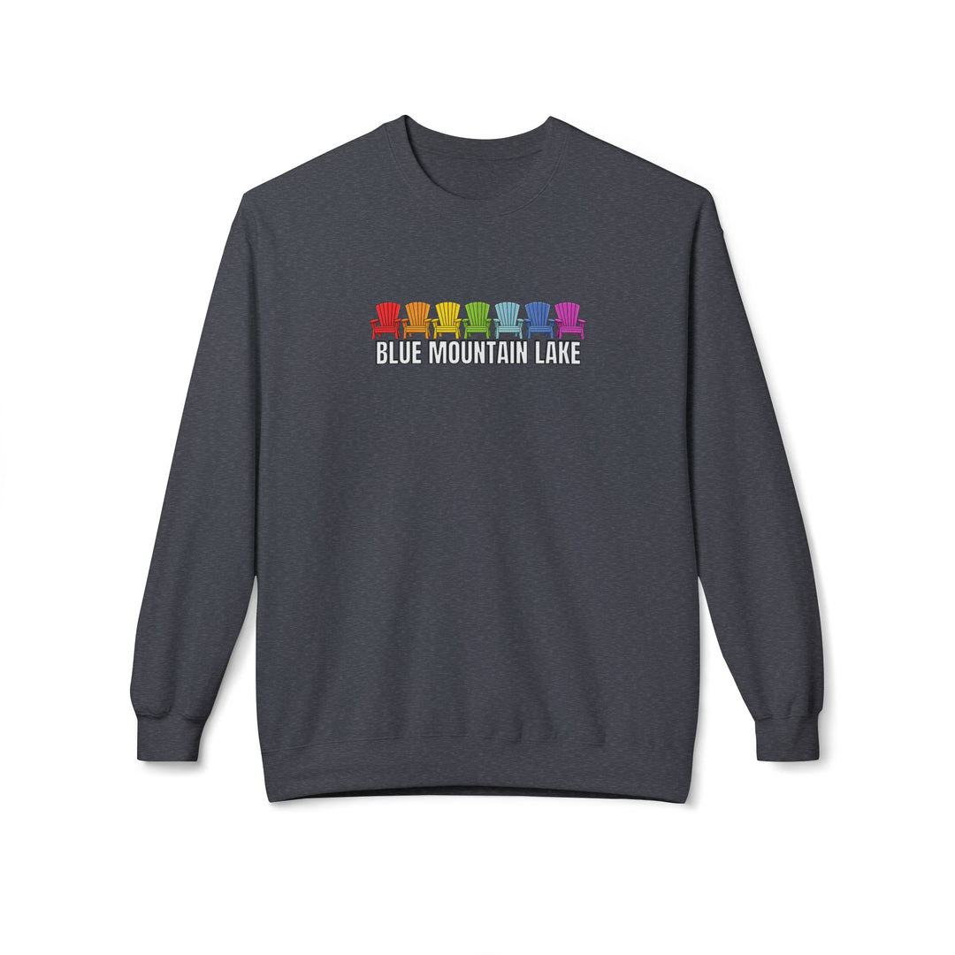 Blue Mountain Lake Rainbow Chairs Sweatshirt