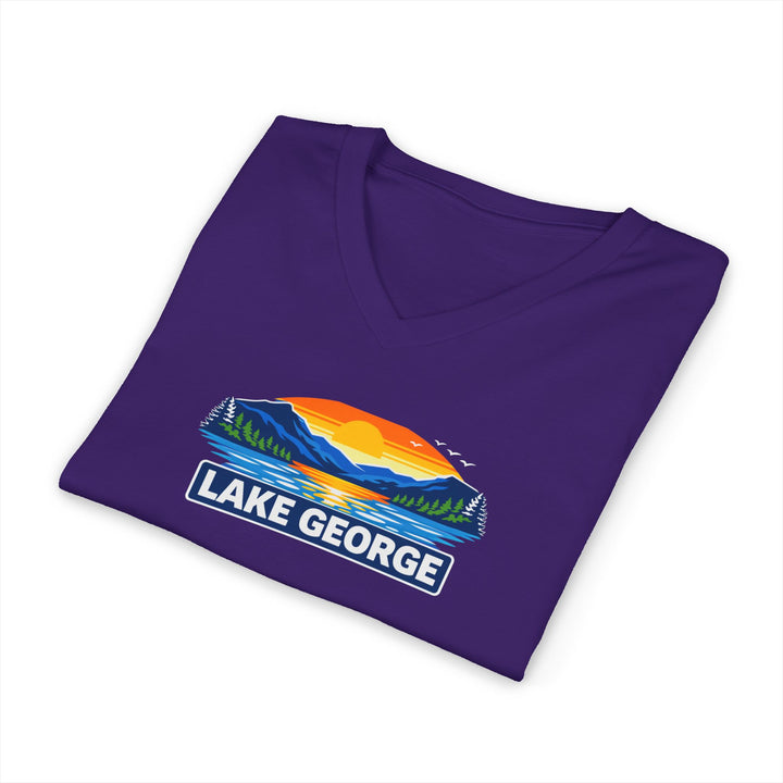 Lake George Sunset Unisex V-Neck