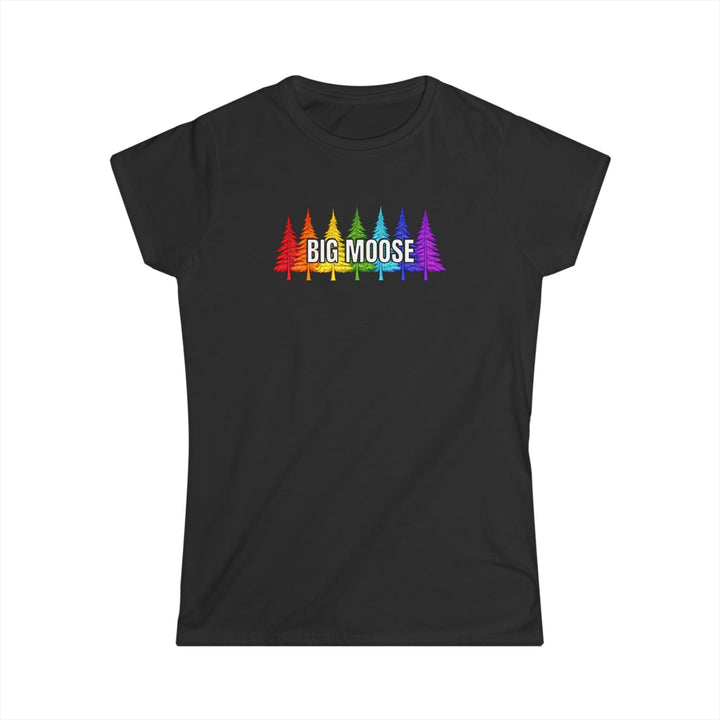Big Moose Rainbow Trees Ladies Tee