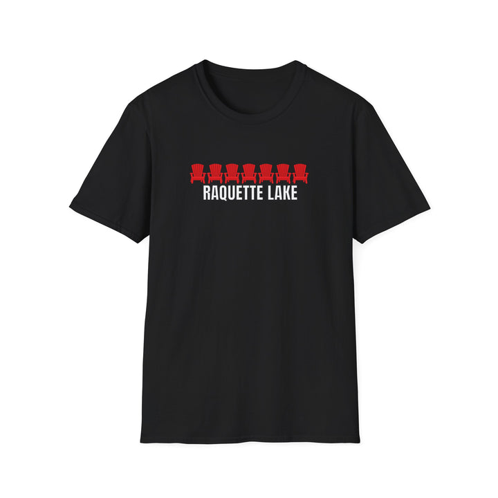 Raquette Lake Unisex T-Shirt - Red Chairs