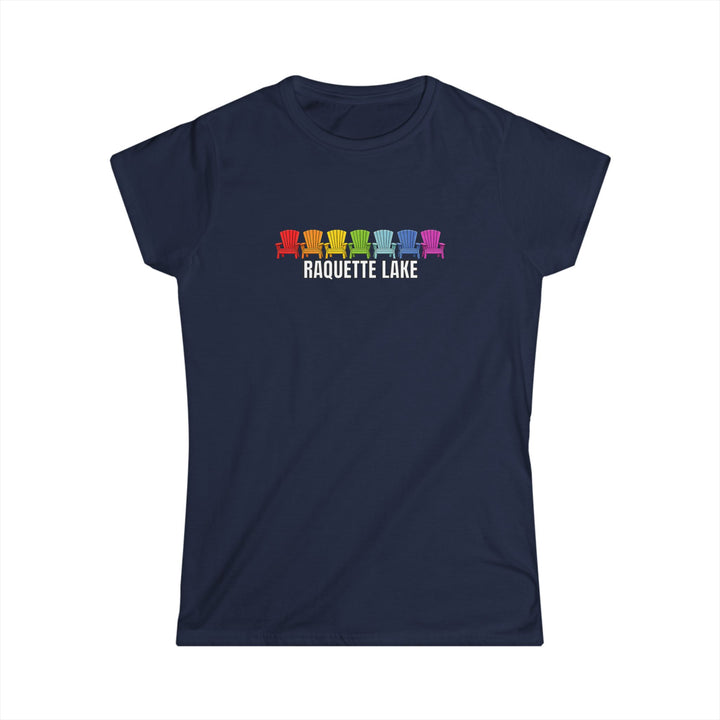Raquette Lake Ladies Tee - Rainbow Chairs
