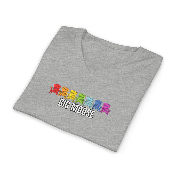 Big Moose Rainbow Chairs Unisex V-Neck Tee