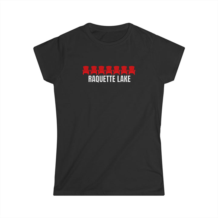 Raquette Lake Ladies Tee - Red Chairs