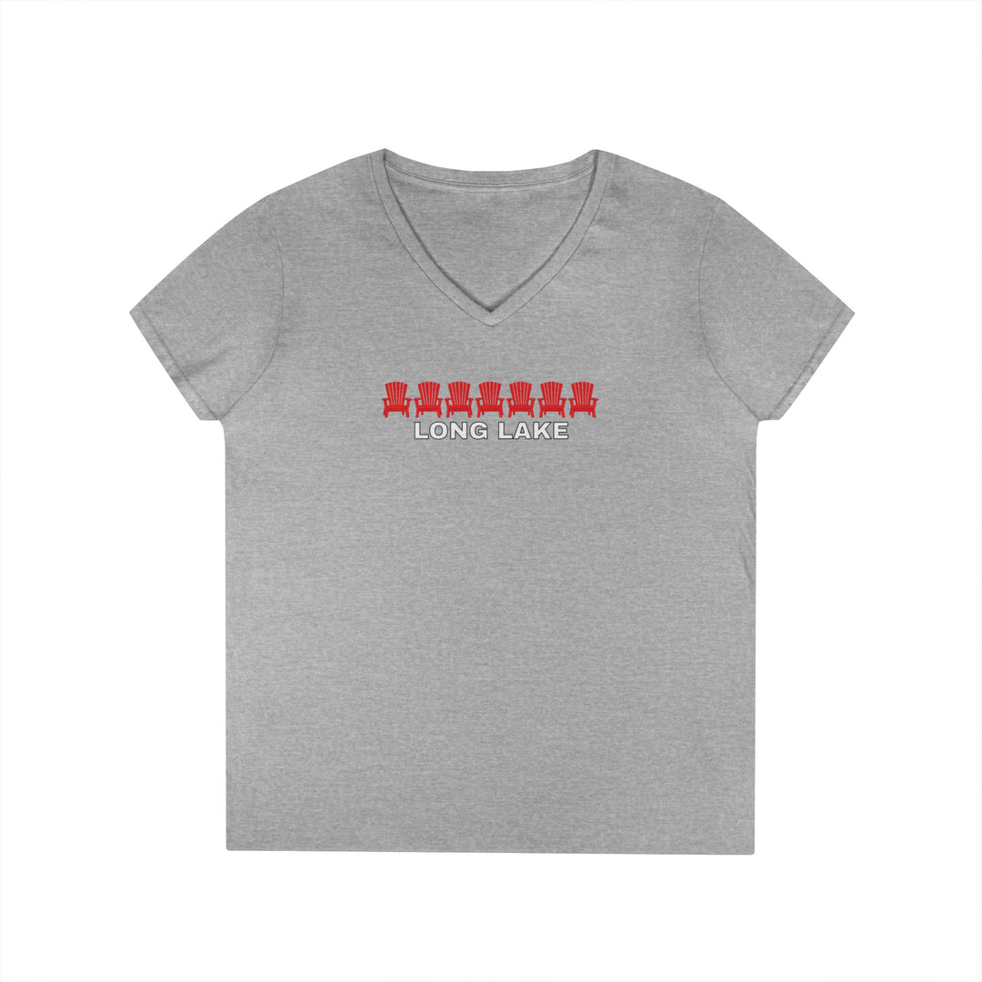 Long Lake ADK Chairs Ladies V-Neck T-Shirt