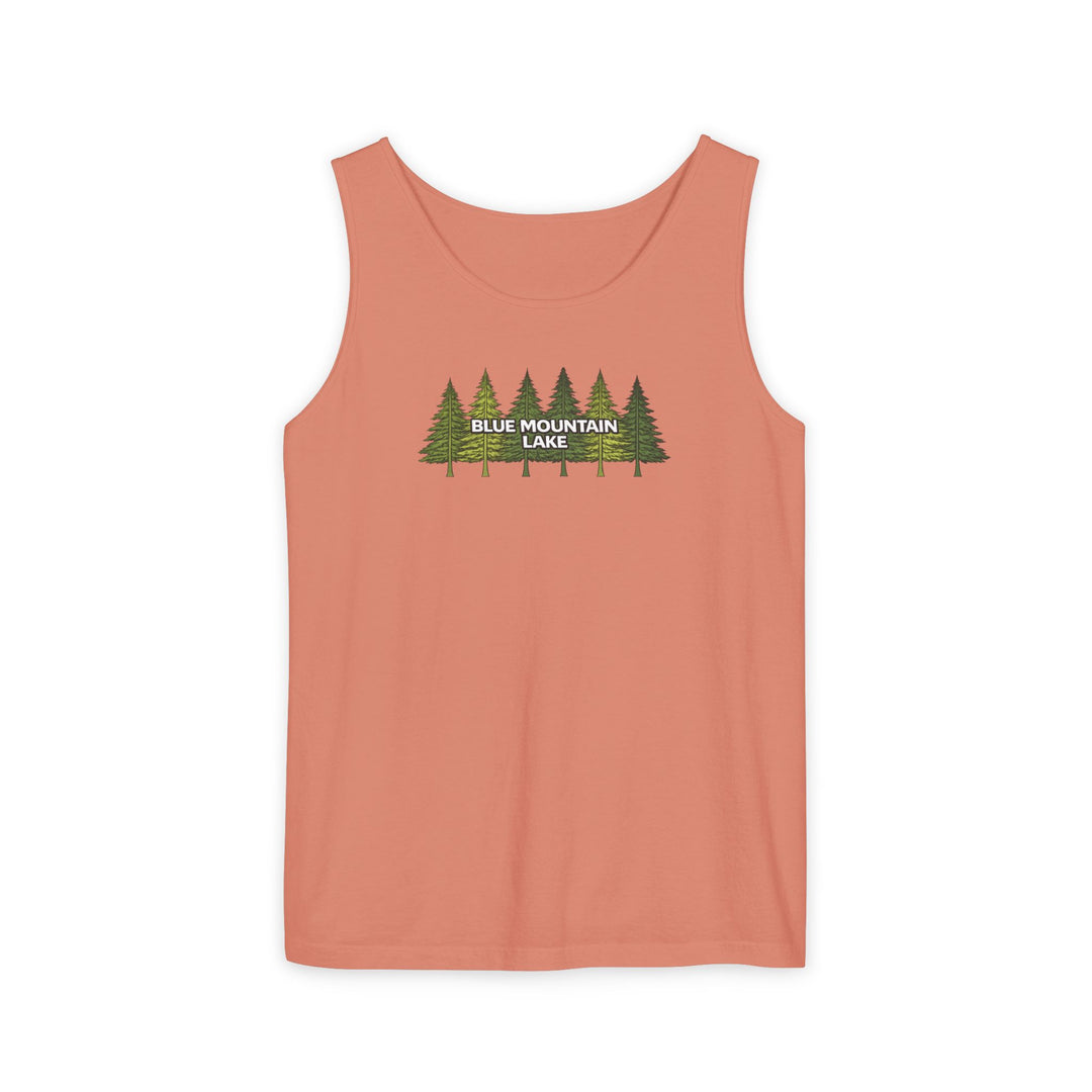 Blue Mountain Lake Pine Trees Unisex Tank
