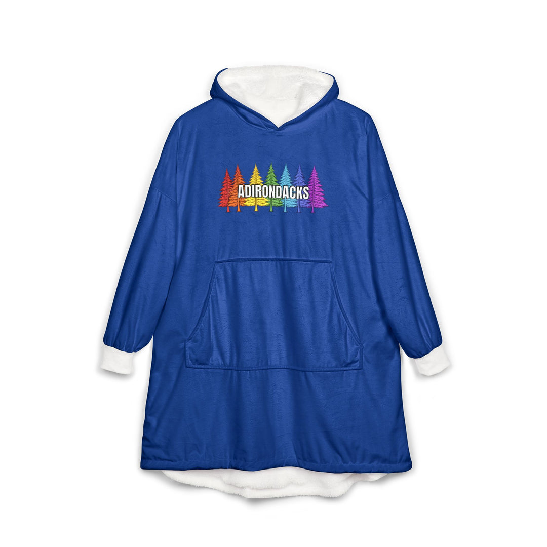 Adirondack Rainbow Trees Hooded Blanket