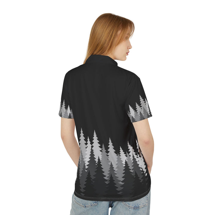 ADK Pine Trees Golf Polo - Black