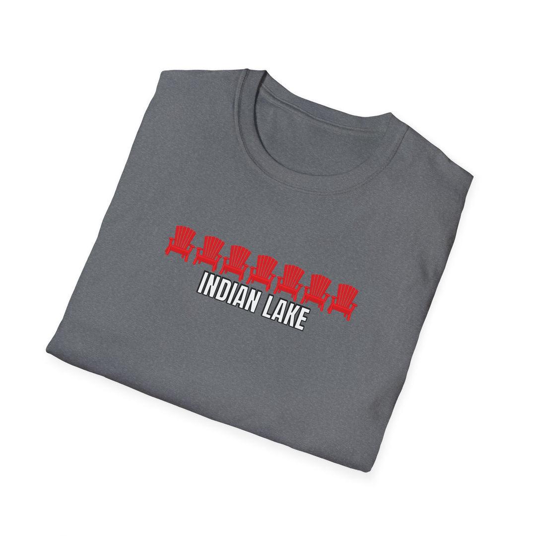 Indian Lake Unisex T-Shirt - Red Chairs