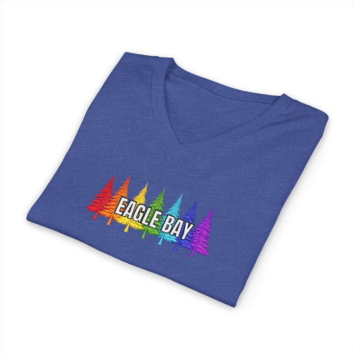 Eagle Bay Unisex V-Neck T-Shirt - Rainbow Trees