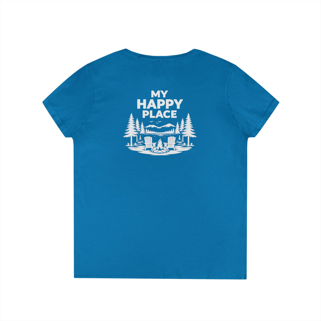 Adirondacks, My Happy Place Ladies V-Neck T-Shirt