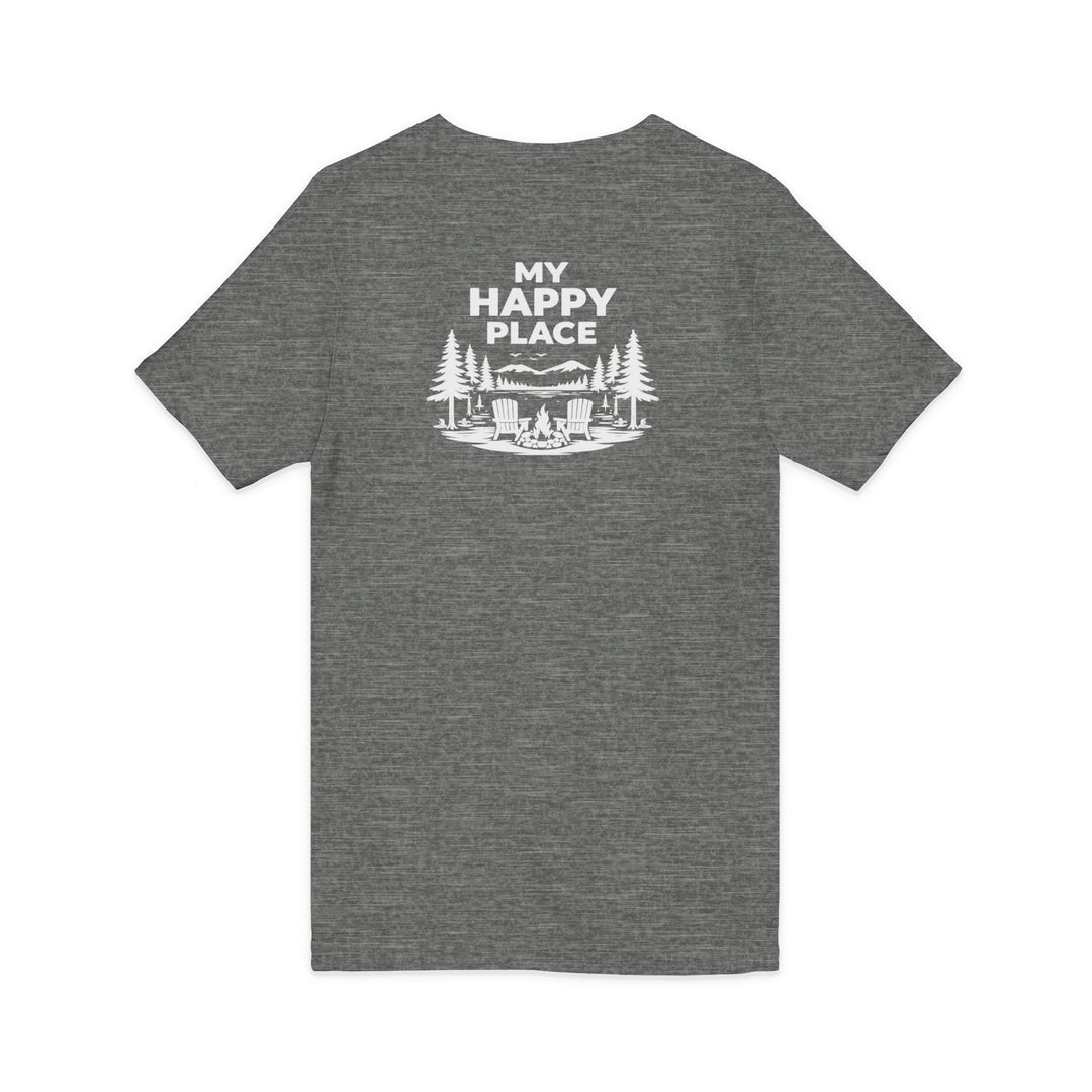 Blue Mountain Lake My Happy Place Unisex V-Neck T-Shirt