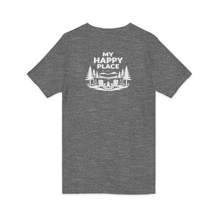 Blue Mountain Lake My Happy Place Unisex V-Neck T-Shirt