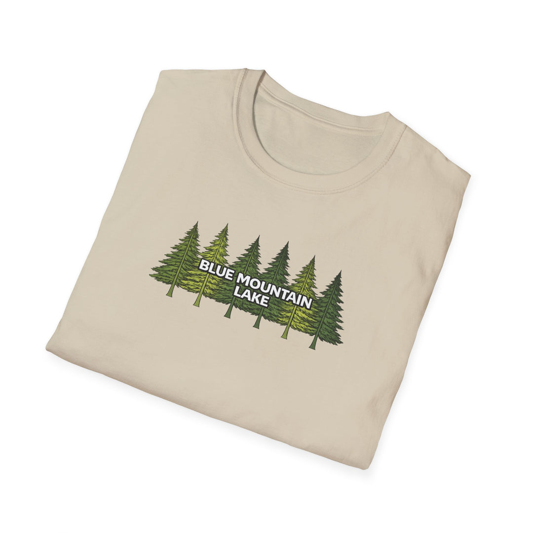 Blue Mountain Lake  Pine Trees Unisex T-Shirt