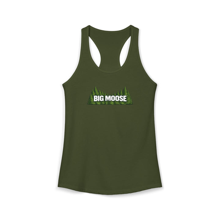 Big Moose Trees Ladies Racerback Tank