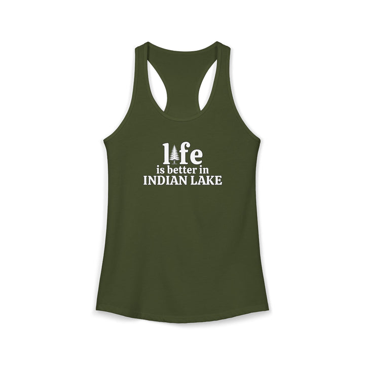 Life is Better in Indian Lake Ladies Racerback