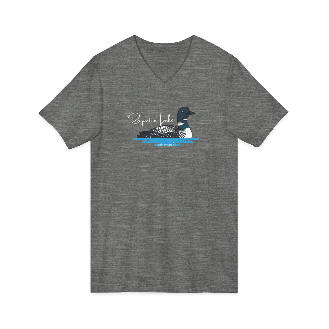 Raquette Lake Unisex V-Neck T-Shirt - Loon