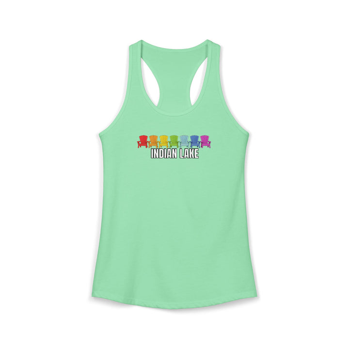 Indian Lake Ladies Racerback - Rainbow Chairs