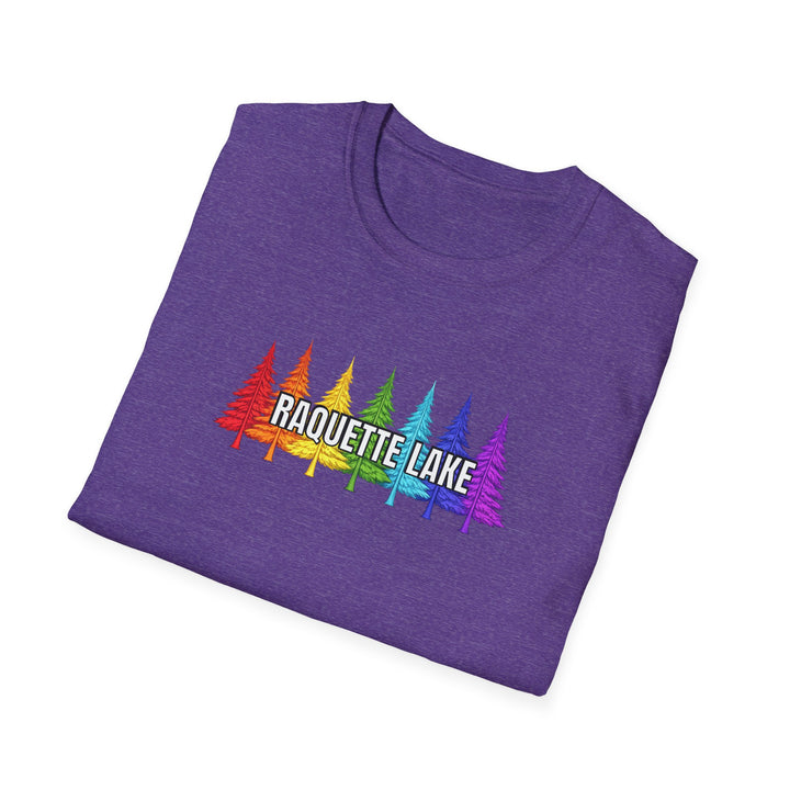 Raquette Lake Unisex T-Shirt - Rainbow Trees