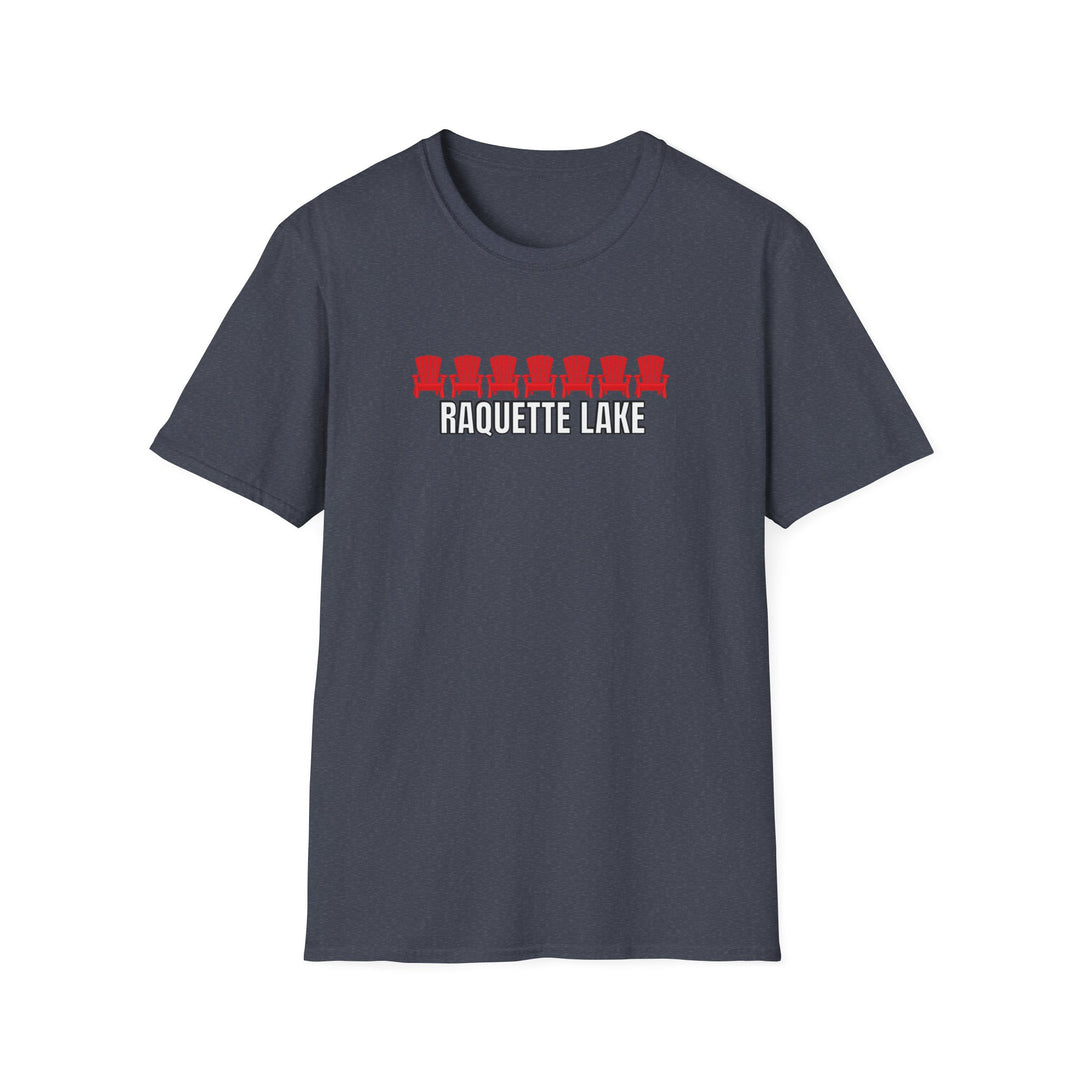 Raquette Lake Unisex T-Shirt - Red Chairs