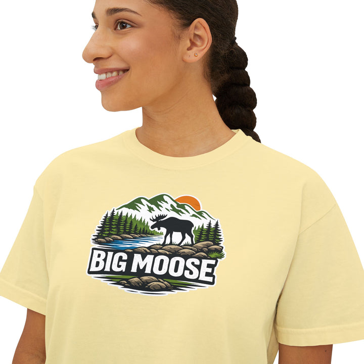 Big Moose Sunset Ladies Boxy Tee