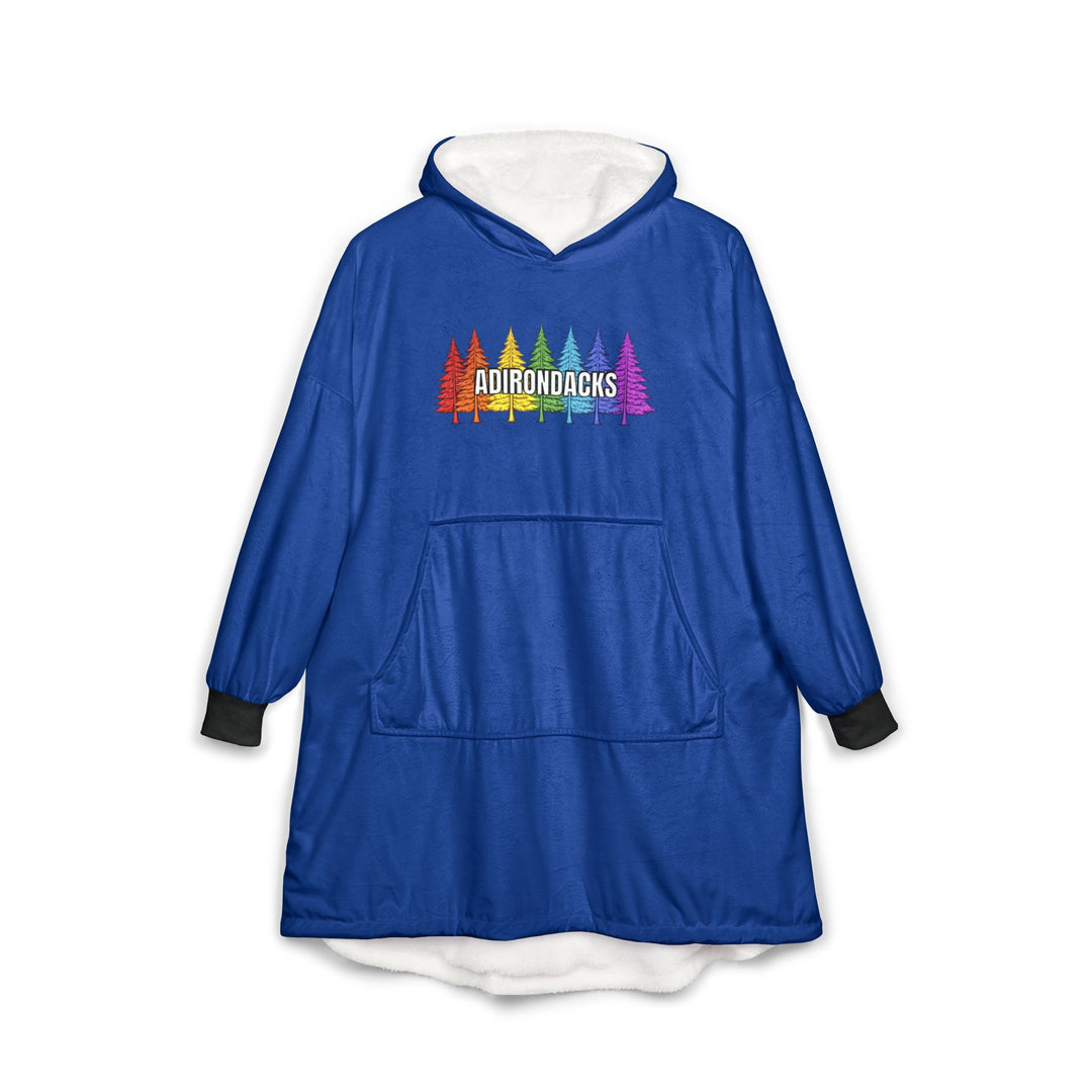Adirondack Rainbow Trees Hooded Blanket