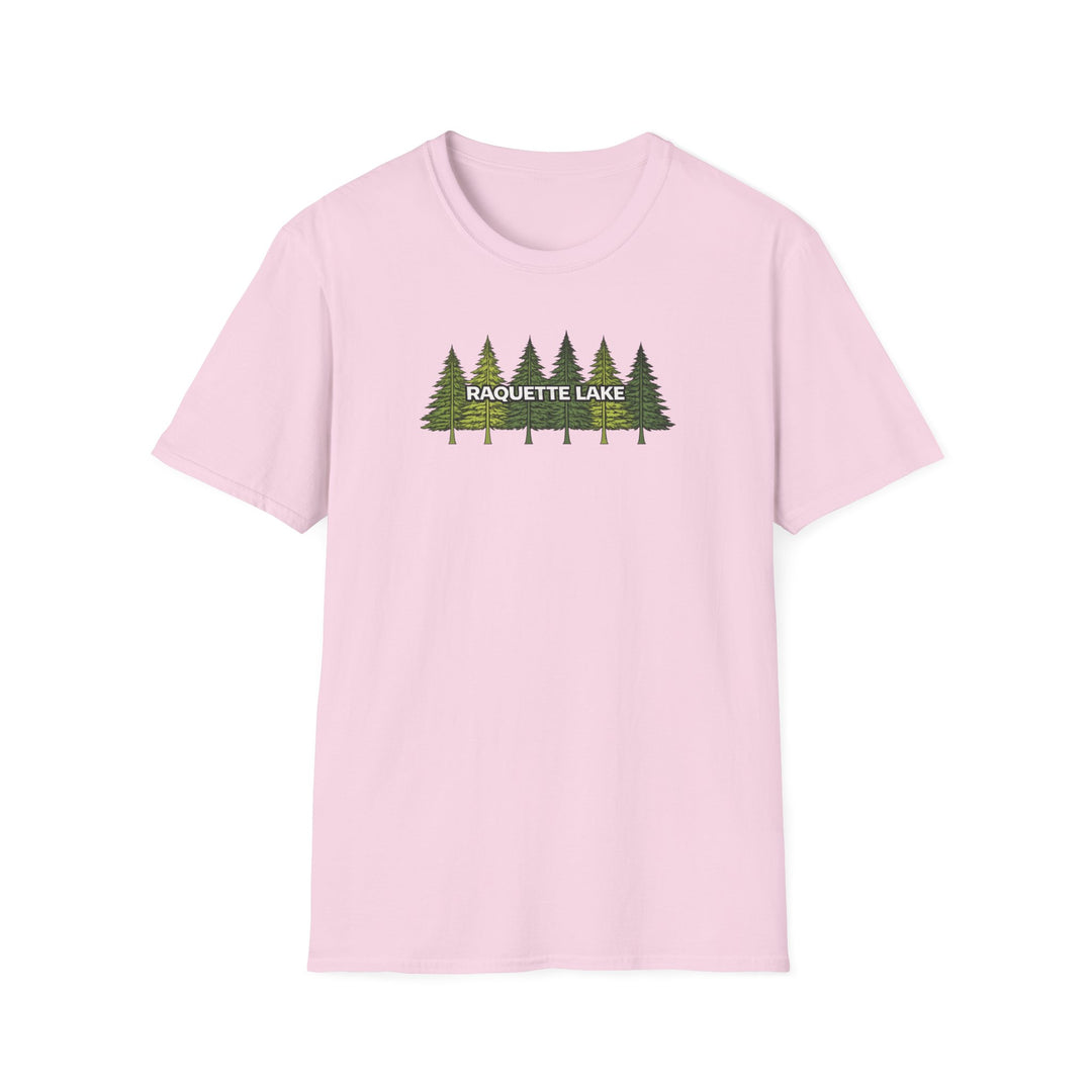 Raquette Lake Unisex T-Shirt - Pine Trees