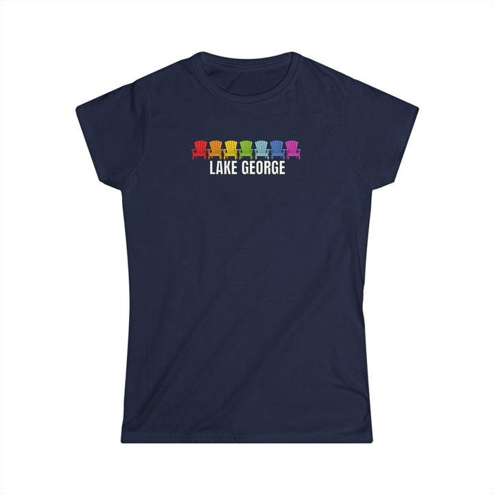 Lake George Rainbow Chairs Ladies T-Shirt