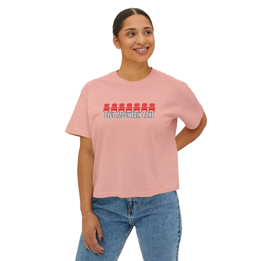 Blue Mountain Lake ADK Chairs Ladies Boxy Tee