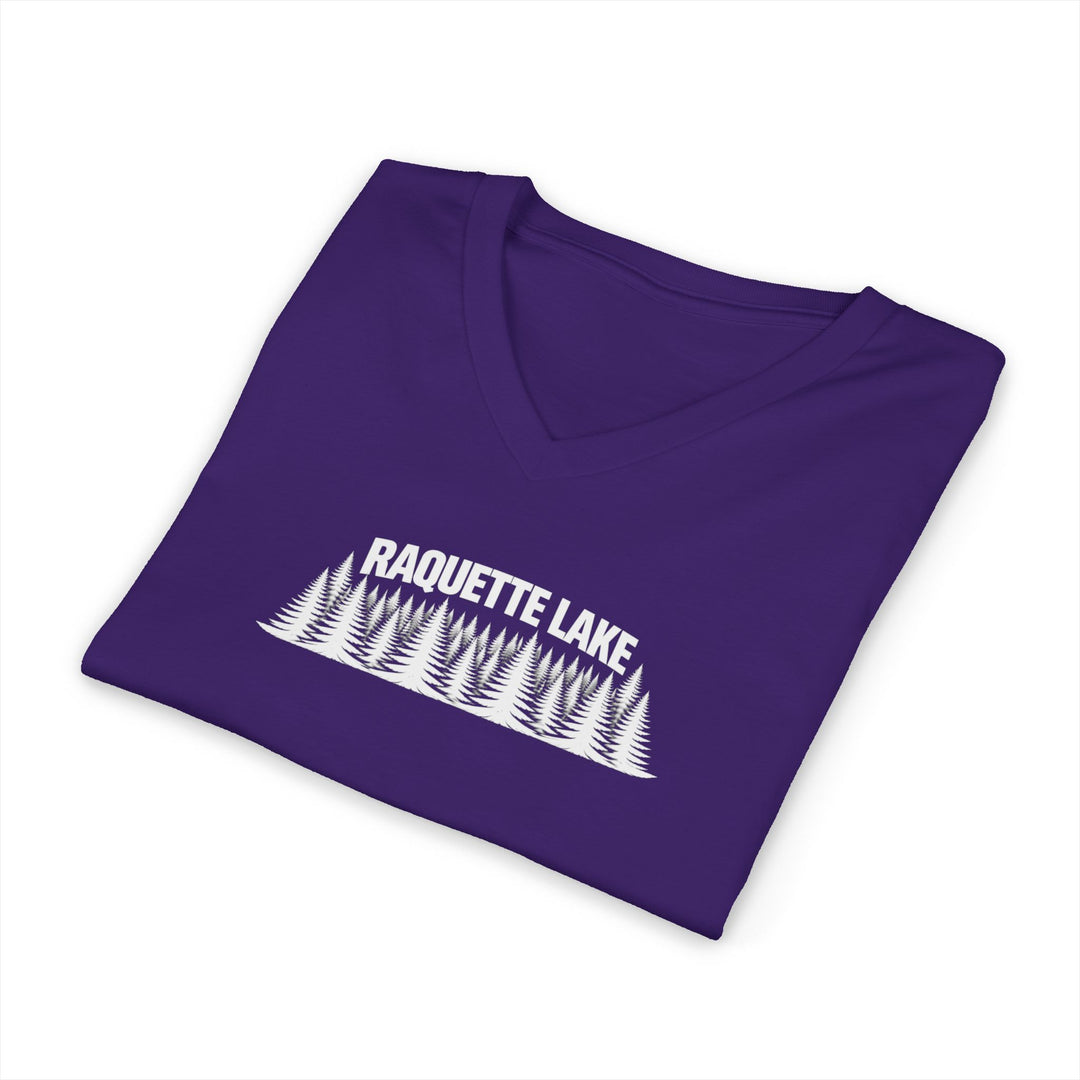 Raquette Lake Unisex V-Neck T-Shirt - Trees